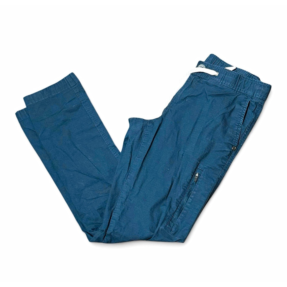 Vuori Blue Ripstop Jogger Pants Women's XS Drawstring Zip Pockets Stretch 27"